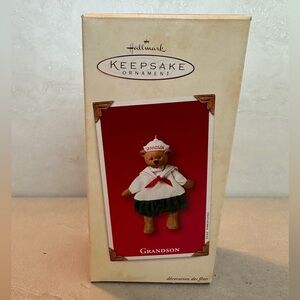 Hallmark 2002 GRANDSON Teddy Bear Sailor Keepsake Ornament